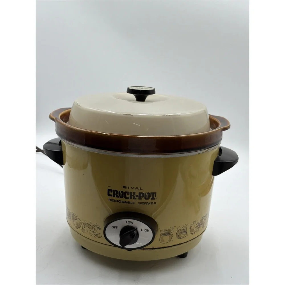 VINTAGE RIVAL Crock-Pot 5 Quart Removable Stoneware Model 3654 WORKING